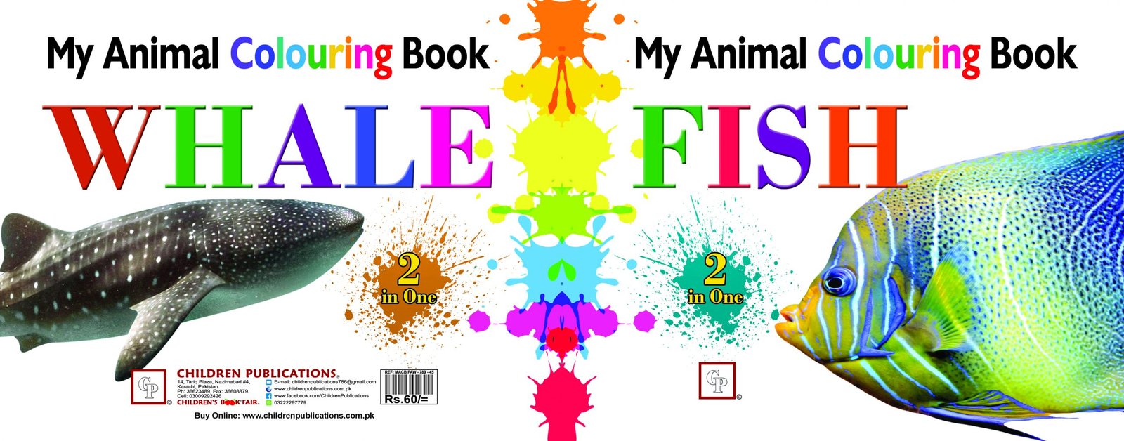 fish-and-whale-scaled Whale and Fish Coloring - Image 1