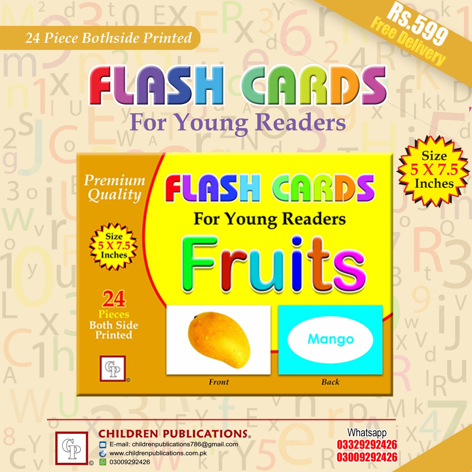 flash-cards-Fruits-Single-Deal Fruits Flash Cards - Image 1