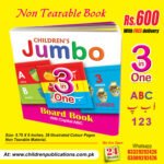 Children's Jumbo 3 In One (Board Book With free delivery) With Capital ABC