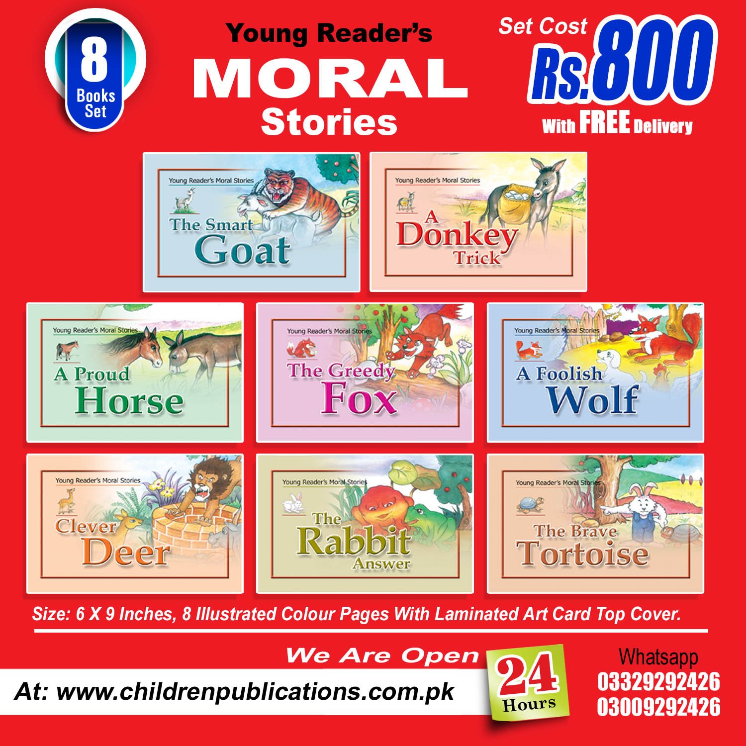 young-readers-moral-8-books-set.jpg Young Readers Animal Moral Stories 8 books - Image 1